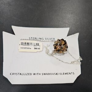 Swarovski Brown and Silver Floral Necklace